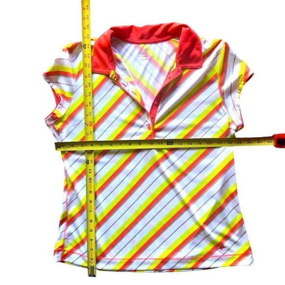 Golf America Bright Stripes Diagonal Collar Short Sleeve Polo Shirt Top - Picture 6 of 7